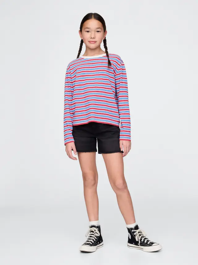 Μαύρο Παιδικό Midi Τζιν Σορτς Black wash