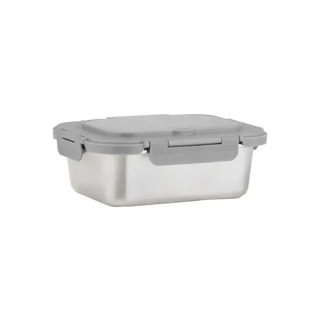 Estia Lunch Box Φαγητοδοχειο Ανοξειδωτο 1200ml με Κουταλι, Πιρουνι & Διαχωριστικο