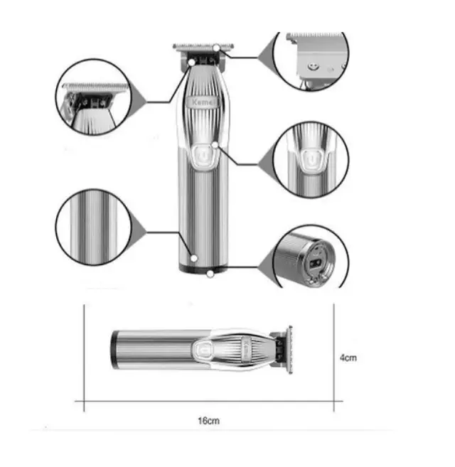 Επαναφορτιζόμενη κουρευτική μηχανή και trimmer Kemei KM-i32 3