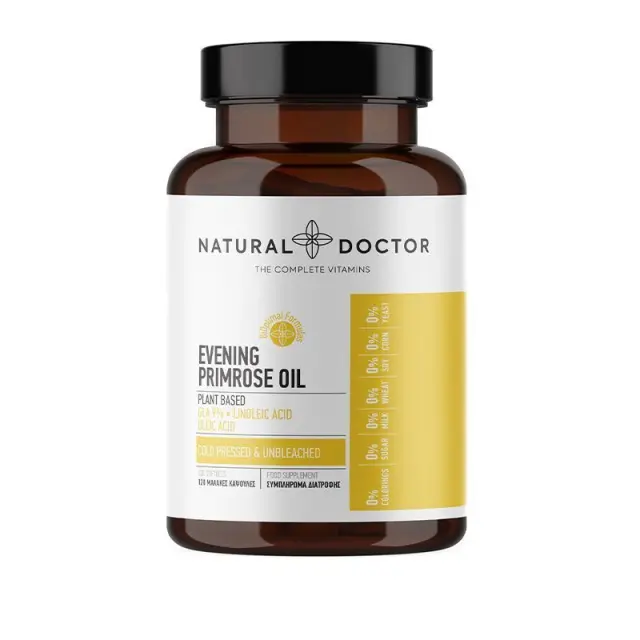 Natural Doctor Evening Primrose Oil Συμπλήρωμα Διατροφής για τις Διαταραχές της Εμμηνόπαυσης 120 μαλακές κάψουλες