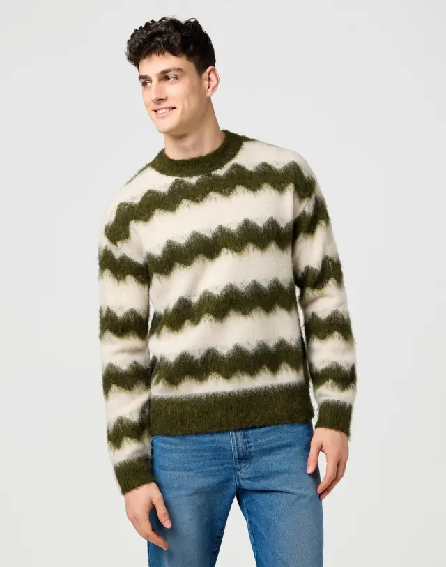 Wrangler Ανδρικό Ριγέ Πλεκτό 112371558 – Ivy Green - S
