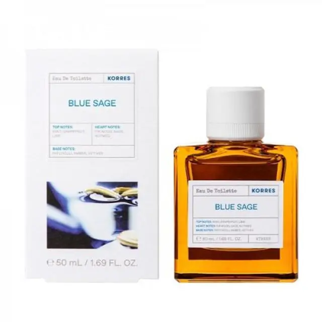 KORRES Blue Sage Eau De Toilette Ανδρικό Άρωμα με Νότες από Μέντα, Patchouli και Φασκόμηλο 50ml