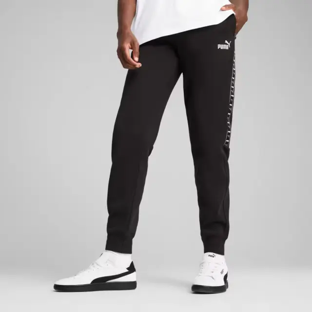 Puma Essentials Tape Sweatpants Fleece (684679-01) - Μαύρο - S