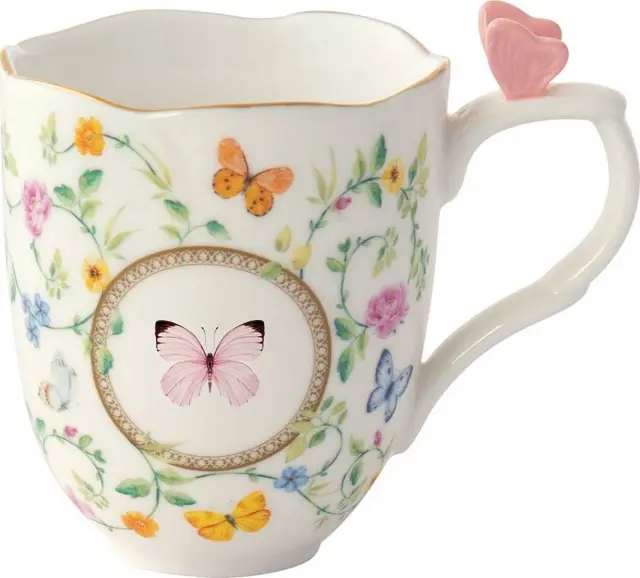 R2S Κούπα Πορσελάνης Dancing Butterflies 350ml 350ml Λευκή