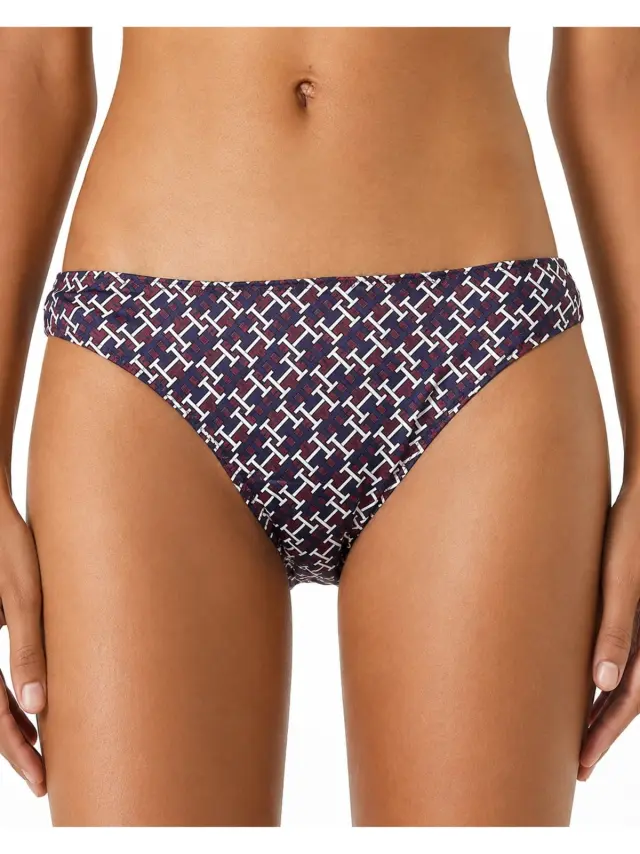 Tommy Hilfiger Γυναικείο Bikini Σλιπ με Monogram Print Μπλε/Μπορντό - M 2