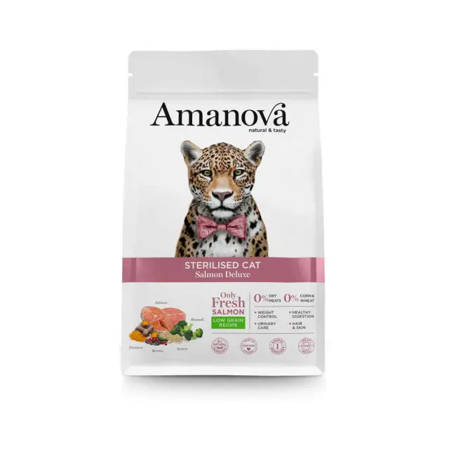 Amanova Sterilised Cat Salmon Deluxe για Στειρωμένες Γάτες με Σολομό 1.5kg