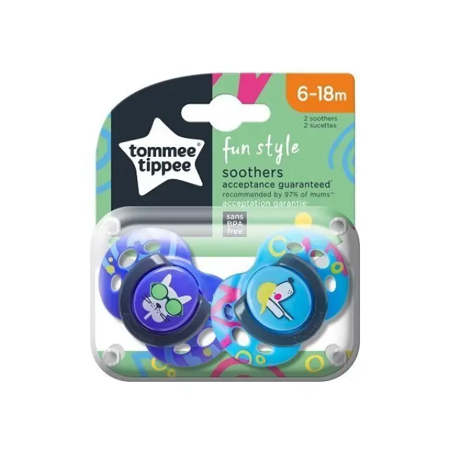 Tommee Tippee Fun Style Ορθοδοντικές Πιπίλες (6-18 μηνών) 2pcs 3