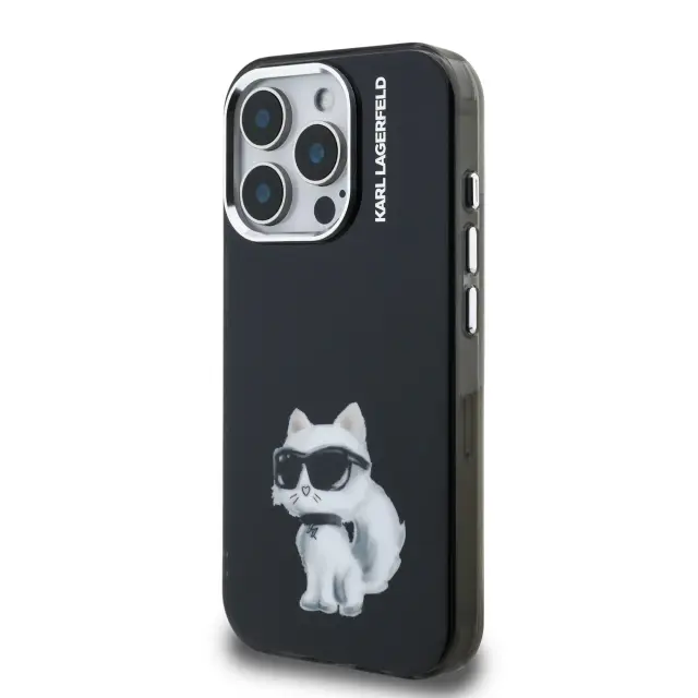 Karl Lagerfeld IML Aquarelle Choupette Case for iPhone 15 Pro Max Black 2