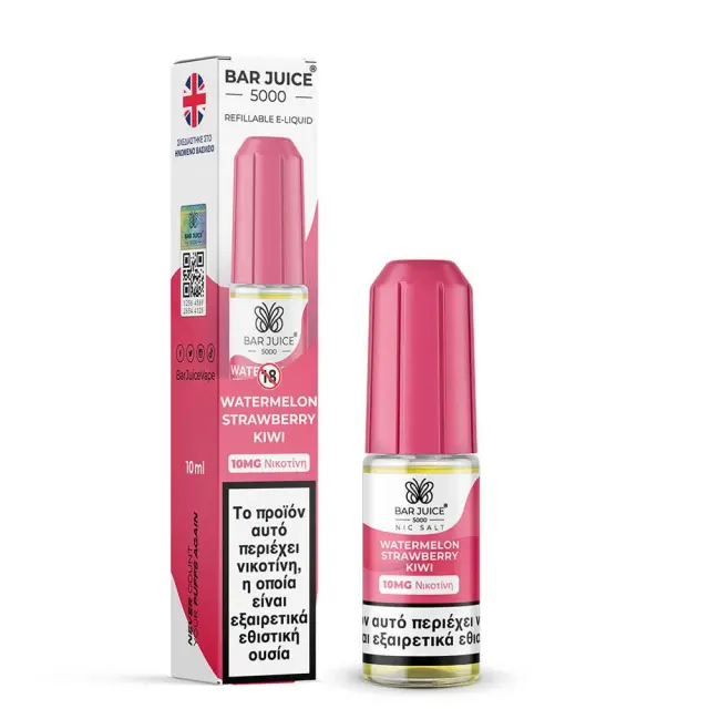 Bar Juice 5000 Watermelon Strawberry Kiwi 10ml 10mg Nic Salts