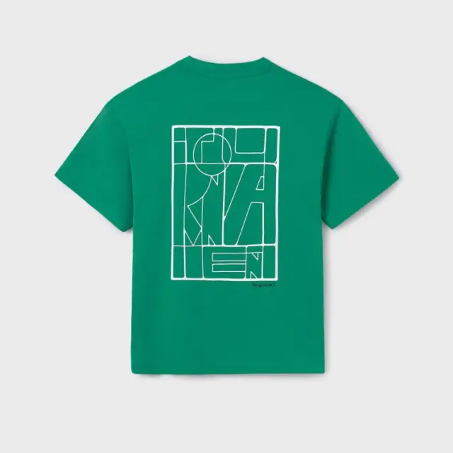 Junior 10 έως 18 ετών Μπλούζα στάμπα στο πίσω μέρος Better Cotton πράσινο - 10Ε 3