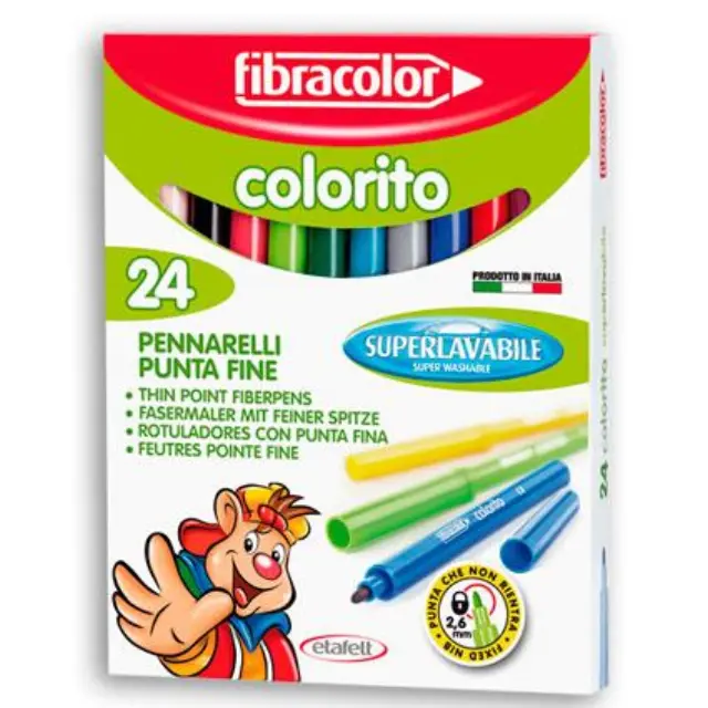 Μαρκαδόροι Fibra Colorito 24τεμ