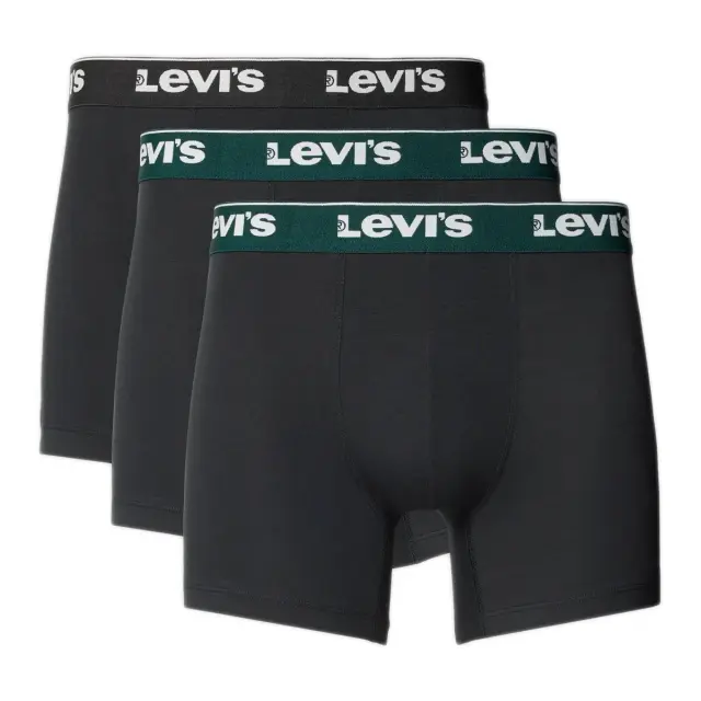 Levi's Ανδρικό Boxer Repeat Logo Brief - Τριπλό Πακέτο, Χρώμα Black-Green Combo