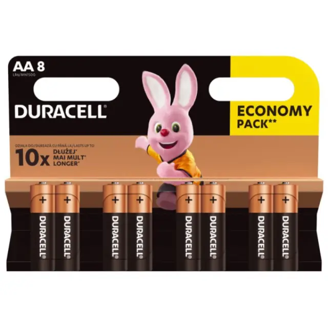 Αλκαλικές μπαταρίες Duracell AA Basic LR6 σετ 8 τεμαχίων