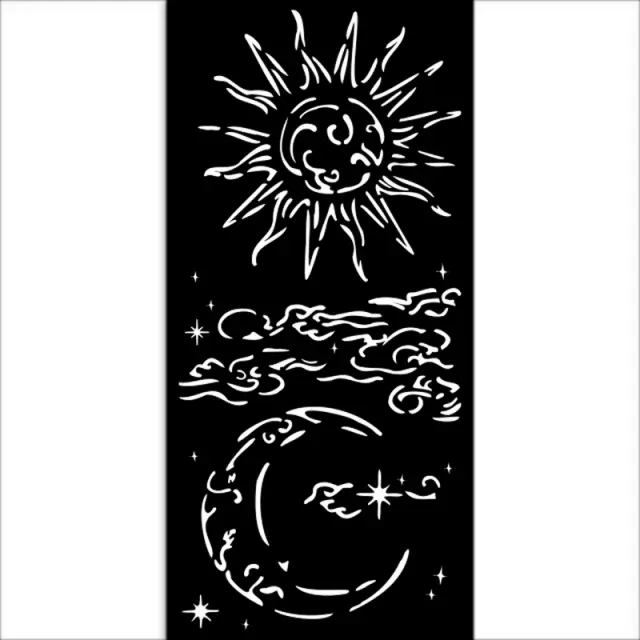 Thick Stencil 12x25cm, Stamperia, Masquerade, Sun and moon
