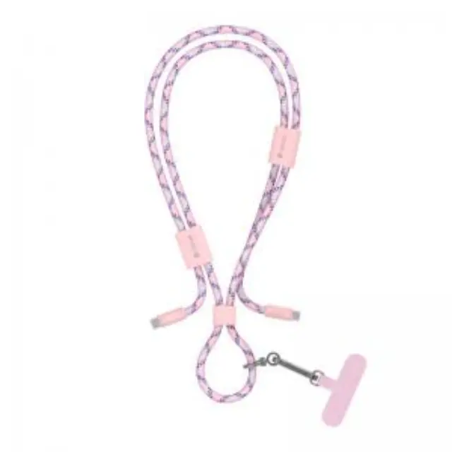 Καλώδιο Σύνδεσης USB 2.0 Devia EC428 Woven Adjustable Lanyard USB C σε USB C PD 60W 1.6m Cable Pro5 Ροζ N68600 2