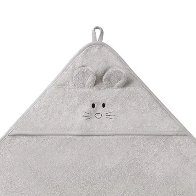 Μπουρνούζι με Κουκούλα Μπαμπού 100x100cm Babyono Grey 1553/03 3