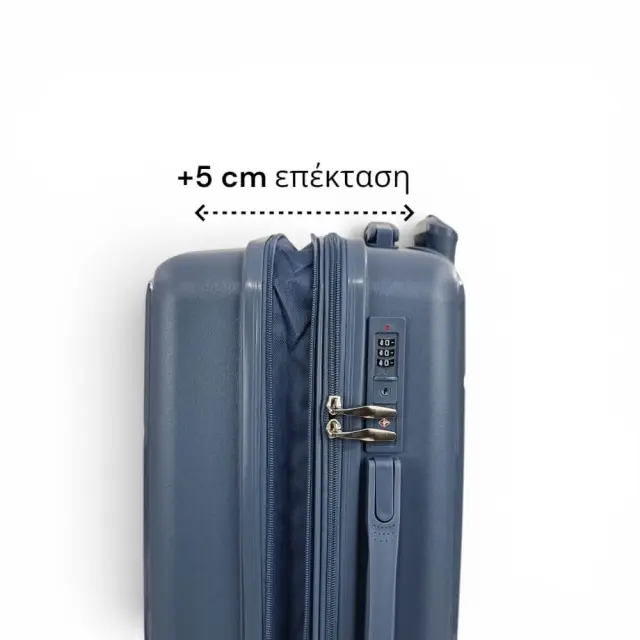 Βαλίτσα Καμπίνας Playfulbags PP001C 55x40x20+5cm Πολυπροπυλενίου Max 50L - Ροζ/Χρυσό 2