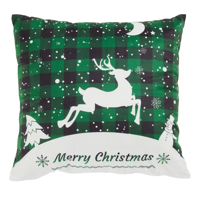 Διακοσμητικό Μαξιλάρι 45x45 Με Γέμιση Xmas Das Home 0854 Green 100% Πολυέστερ