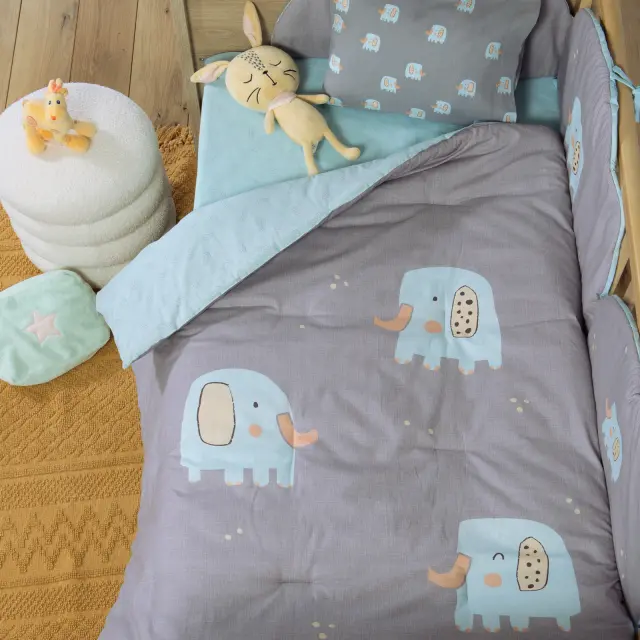 Πάπλωμα Βρεφικό Elephants 110x140 Nef Nef Homeware, ΥΦΑΣΜΑ:100%BAMB-ΕΣΩΤ:100%ΠΟΛ - GREY (040809) 2