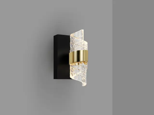 Iliada 631851 – Επιτοίχιο LED Φωτιστικό Μαύρο/Χρυσό 7W 3000K Μαύρο