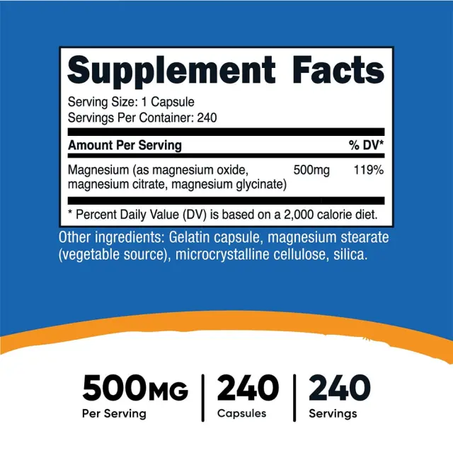 Nutricost Magnesium Complex 500 mg 240 Capsules 2
