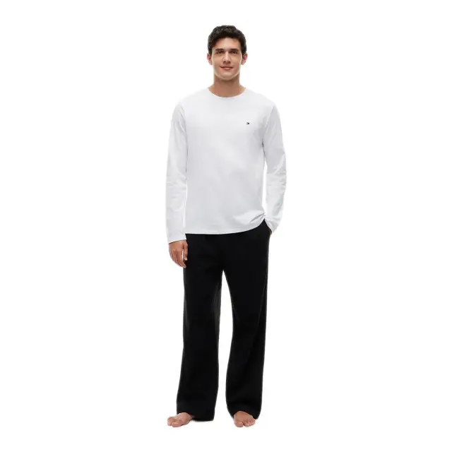 Tommy Hilfiger Ανδρική Πυτζάμα Signature Logo Waistband, Χρώμα Λευκό-Μαύρο - M