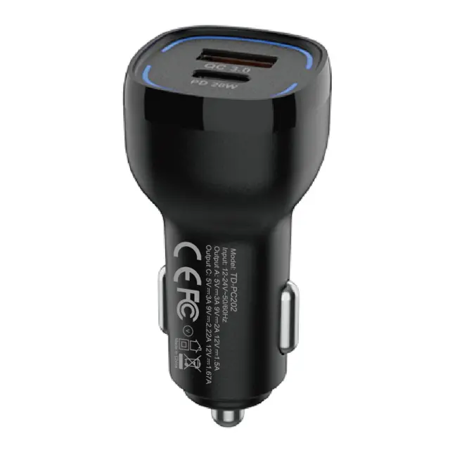 Φορτιστής Αυτοκινήτου 38W PD+QC Μαύρο / 01031007 (JES)