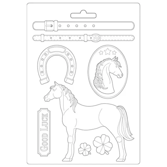Εύκαμπτο Καλούπι για Σαπούνι-Γύψο - 21x29.7cm - Romantic Horses