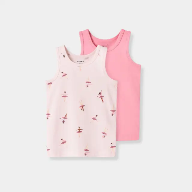 Σετ 2 Παιδικά Φανελάκια Κοριτσιού Name It Pearl Floral Tank Top - 2-3 ετών