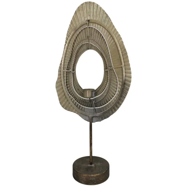 Κηροπήγιο Καφέ Μέταλλο 30x15x52cm 3