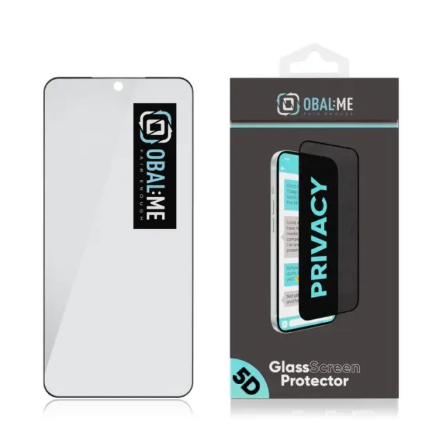 OBAL:ME Privacy 5D Glass Screen Protector for Samsung Galaxy S23 Black