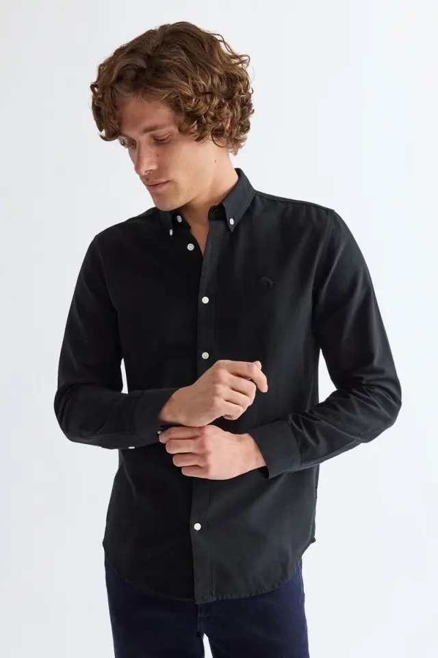 Wrangler Ανδρικό Πουκάμισο Oxford 112378099 – Black - S
