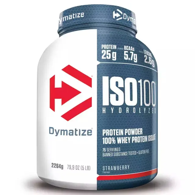 Dymatize ISO 100 Hydrolyzed Πρωτεΐνη Ορού Γάλακτος Χωρίς Γλουτένη με Γεύση Strawberry 2.264kg
