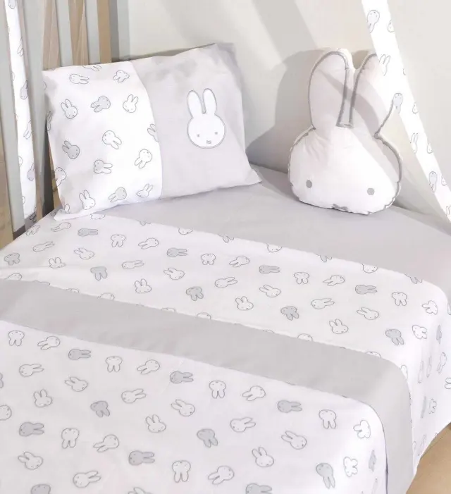 ΣΕΝΤΟΝΙΑ ΚΟΥΝΙΑΣ (110×160) ΣΕΤ MIFFY ΓΚΡΙ ΕΜΠΡΙΜΕ