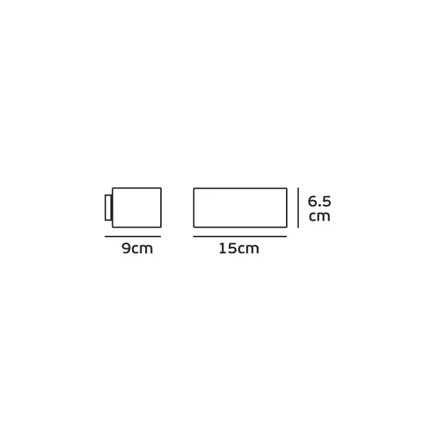 Cam Φωτιστικό Led τοίχου Up/down 12W 3000K IP54 15x6.5x9cm ανθρακί 2