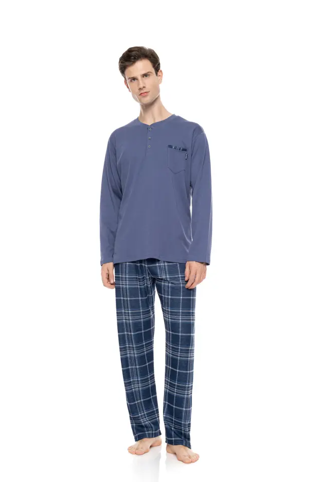 Ulisse Pyjama Jacquard Denim σετ ανδρική χειμερινή πυτζάμα W-M853-1 - M
