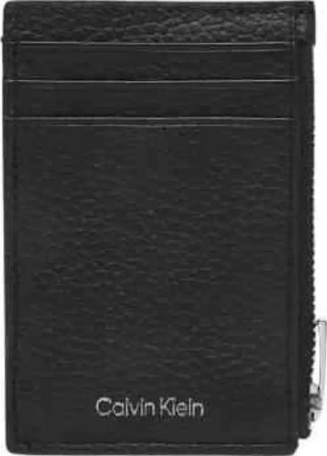 Calvin Klein Unisex Μικρή Θήκη Καρτών Foil Emboss N/S Zip Card Case Μαύρη