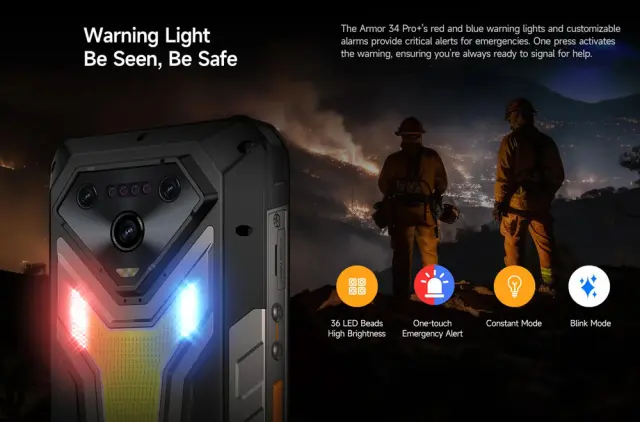ULEFONE smartphone Armor 34 Pro Plus με βιντεοπροβολέα, 6.95", 5G, 16/512GB, 25500mAh, IP68/IP69K/MIL-STD-810H, μαύρο 3