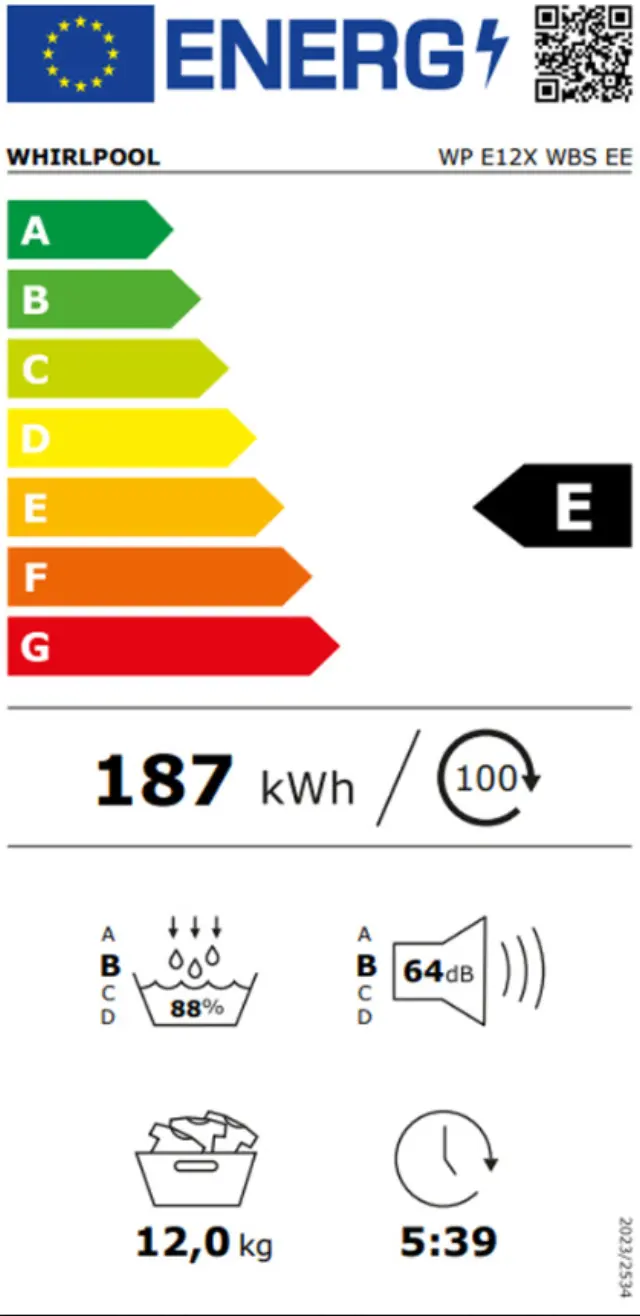 Whirlpool WP E12X WBS EE Στεγνωτήριο 12kg με Αντλία Θερμότητας 2