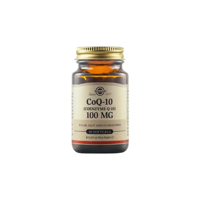 Solgar CoQ-10 (Συνένζυμο Q10) 100Mg- Συμπλήρωμα Για Ενέργεια, Καρδιά & Κυτταρική Υγεία (30 Μαλακές Κάψουλες)