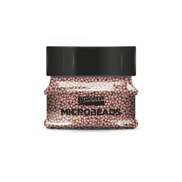 Χάντρες γυάλινες μικρές (Glass microbeads) Pentart 0,8-1mm 40gr, Ροζ χρυσό