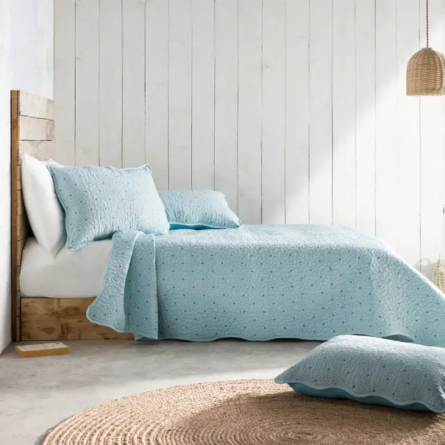 Σετ Κουβρλί 220Χ240cm + 2 μαξ/θήκες GOFIS HOME Pindot Aqua 526A/11