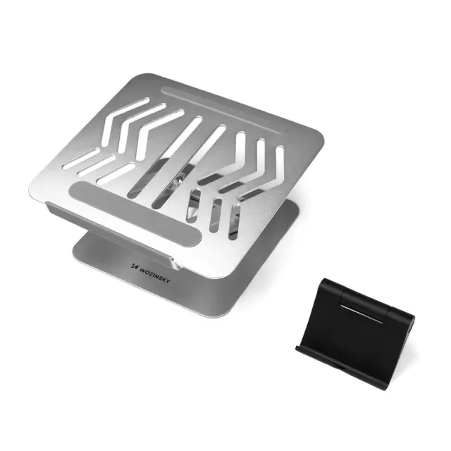Wozinsky WRS-CPY84SS Aluminum Laptop Stand + Smartphone Stand - Silver 2
