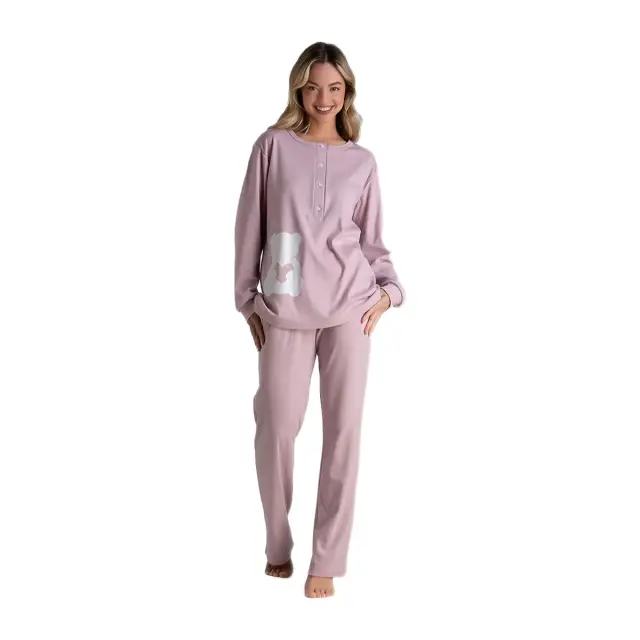 Rachel Γυναικεία Πυτζάμα Πατιλέτα Bear, Χρώμα Dusty Pink - L