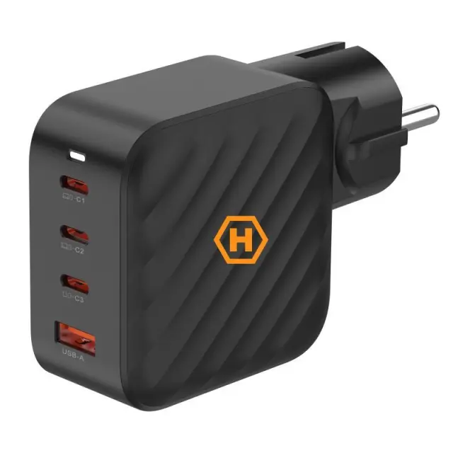 Φορτιστής Ταξιδίου Ταχείας Φόρτισης Hammer RapidCharge Duo με Τετραπλή Έξοδο USB A & 3xUSB C PD 100W Μαύρο N69486