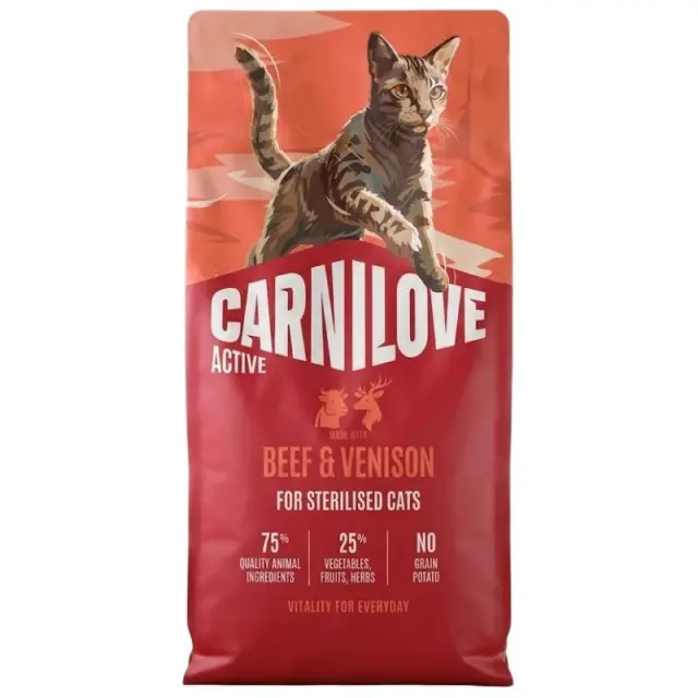 Carnilove Grain Free Cat Adult Active Sterilised Beef & Venison 2Kg Μονόχρωμο