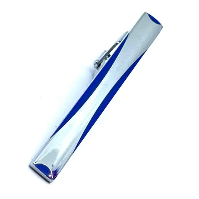 Ασημί Μπλε Κλιπ Γραβάτας 5,5 cm με Σμάλτο – LGTC/5.5-46 3