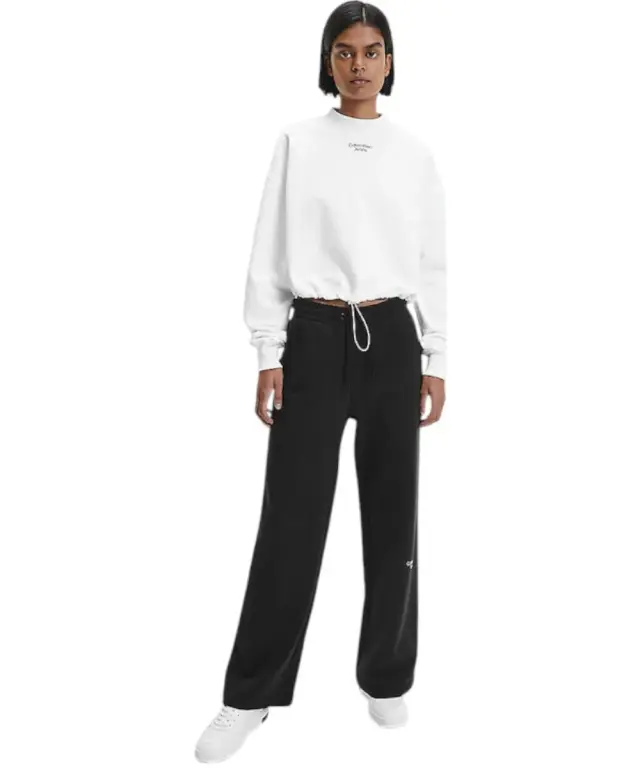 Calvin Klein - Γυναικείο Φούτερ Cropped Relaxed Fit J20J218174-YAF Λευκό - XL 2