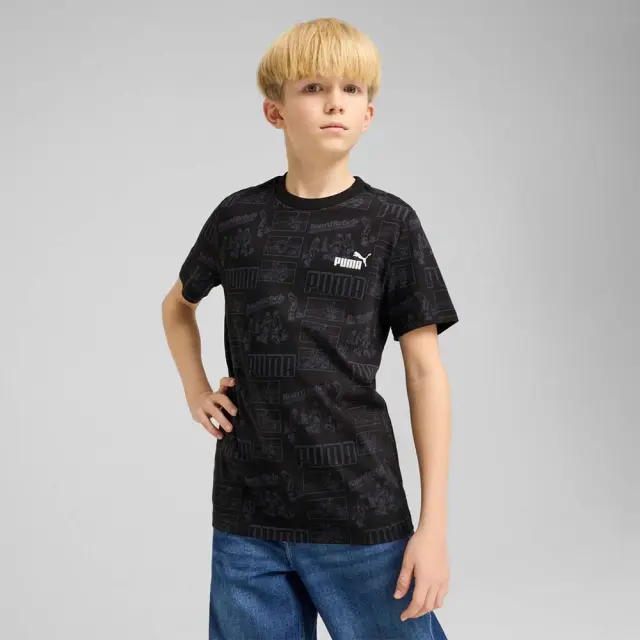 Puma Boy's Mid 90s Allover Print Tee Μαύρο 685146-01 (Puma)