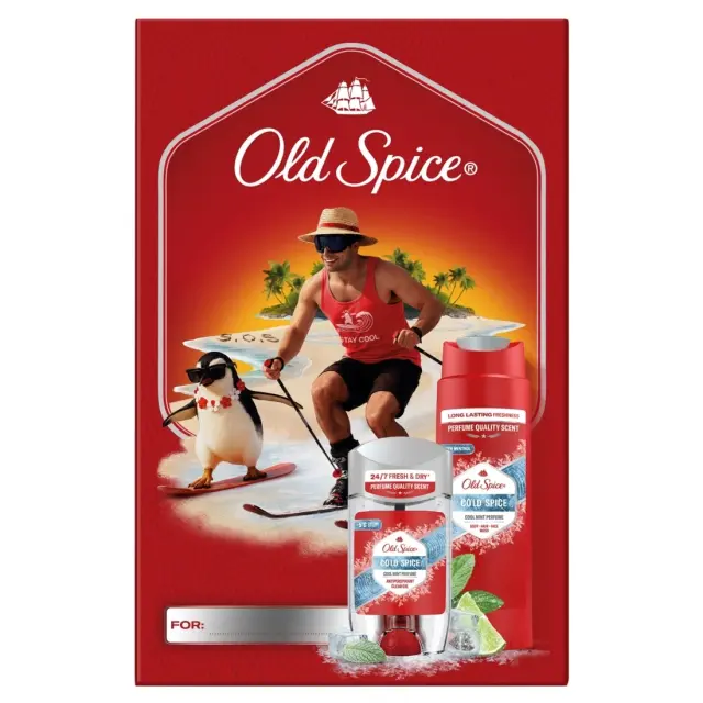 Old Spice Σετ Δώρου Ski Fan Cold Spice AP Clear Gel 70ml & Αφρόλουτρο 250ml 2